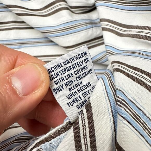 Robert Graham Long Sleeve Button Up Shirt Blue Striped Floral Mens 2XL - Picture 8 of 9